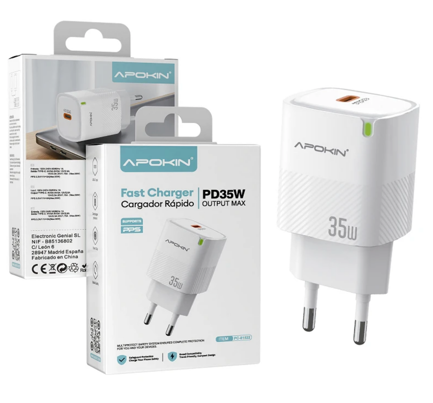 Caricabatterie Tipo C 35W 3.0A