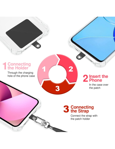 Laccetto con charms e aggancio in metallo per smartphone