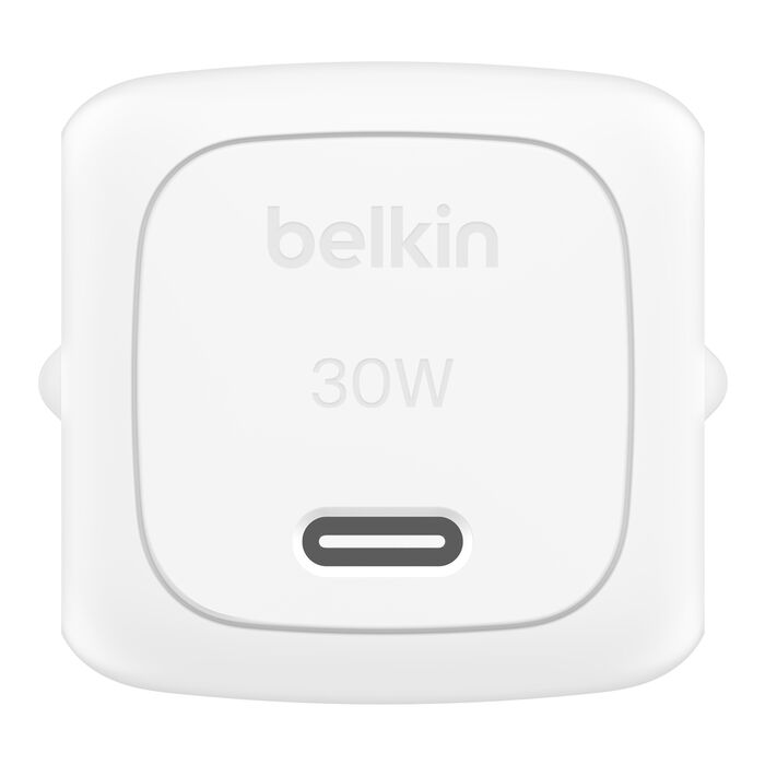 Belkin BoostCharge Caricabatteria da parete Compatto da 30W, Caricatore USB-C PD rapido da viaggio per Apple