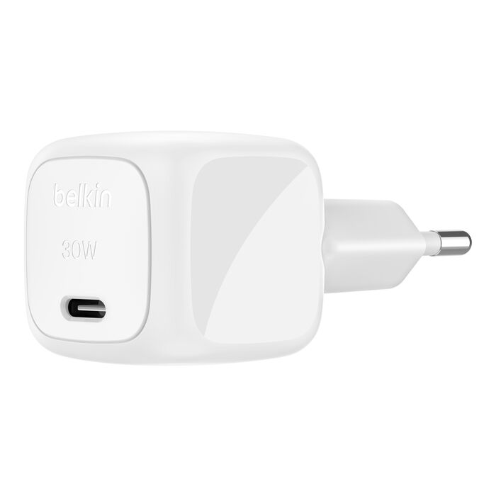 Belkin BoostCharge Caricabatteria da parete Compatto da 30W, Caricatore USB-C PD rapido da viaggio per Apple
