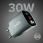 Caricabatterie da muro, schermo LCD, 1 uscita USB-C PD 30W, 1 uscita USB-A 18W
